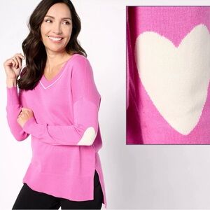 Studio Park x Amy Stran V-Neck Heart Sleeve Sweater